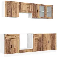 vidaXL Ensemble de 8 armoires de cuisine Kalmar imitation vieux bois Matériau dérivé du bois