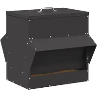 vidaXL Nourrisseur pour poules Noir 40,5 x 45 x 41 cm Acier laminé à froid
