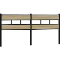 vidaXL Tête de lit de rechange en chêne Sonoma 180 cm Fer et bois composite