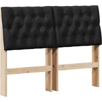 vidaXL Tête de lit rembourrée noire 120 cm Pin massif