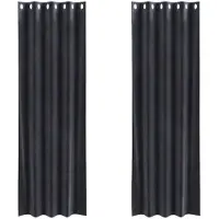 vidaXL Rideaux occultants 2 pièces Gris foncé 140 x 245 cm Velours