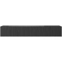 Selsey Veldio - Meuble TV suspendu, noir avec façades striées, 175 cm