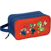 Super Schuhtasche für die Reise Mario Mamma mia Rot Marineblau 29 x 15 x 14 cm, Multicolore, Bleu, Rouge