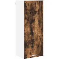vidaXL Armoire suspendue avec porte Riga Chêne fumé 40 x 31 x 100 cm