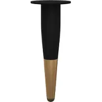vidaXL Pieds de meuble, 2 pièces, noir et or, diamètre 40 x 98 mm, en fer