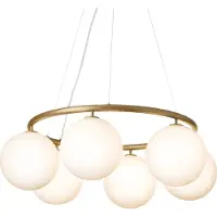 Nuura Miira 6 Circular Suspension Brass|Opal White