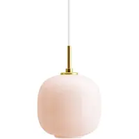 Louis Poulsen VL 45 Radiohus Ø 175 Suspension Brass| glossy pale rose glass