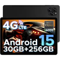 Doogee TAB G6 Tablette 11 pouces Android 15, 30 Go + 256 Go, octa-core T7250, 8 Go, batterie 8000 mAh, double haut-parleur, 4G LTE, Widevine L1, Face ID, Bluetooth 5.0, Wi‑Fi 5G, GPS - Noir