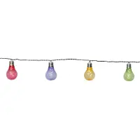 Star Trading Guirlande lumineuse LED GLOW - solaire - extérieur - 10 LED blanc chaud - L : 1,9m - capteur de lumière - multicolore