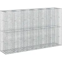 vidaXL Gabions pour jardinière surélevée 3 pièces Argent 250 x 50 x 150 cm
