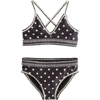 Next Bikini noir / blanc cassé