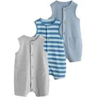 Next Barboteuse / body bleu / opal / bleu pastel / gris
