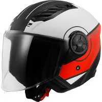 LS2 OF616 Airflow II Cover Mat Blanc Rouge Casque Jet Taille L