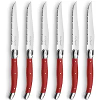 Laguiole Tradition - Bloc 6 couteaux steak Rouge