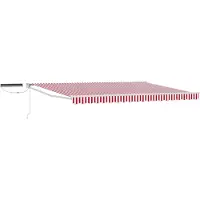 vidaXL Store électrique rétractable rouge et blanc 5 x 3 m