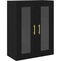 vidaXL Highboard 2 pcs Noir imitation chêne Matériau dérivé du bois