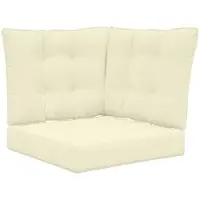 vidaXL Coussin de canapé d'extérieur 3 pcs Crème Polyester