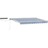 vidaXL Store électrique rétractable bleu et blanc 3,5 x 2 m