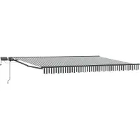 vidaXL Armature de store manuelle avec LED, anthracite et blanc, 4 x 3 m