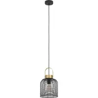 Eglo ROUNDHAM suspension Lampe à suspendre Lampe à suspendre - H110 x Ø22cm - noir, laiton brossé - 1X40W excl - IP20