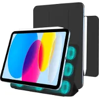 Cazy Housse pour Tablette compatible avec iPad 11 (2025) 11 inch / 10e generatie (2022) 10.9 inch - Étui TriFold Bookcase Magnétique - Noir