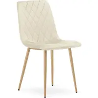 Leobert Chaise TURIN - velours beige clair / pieds couleur bois x 1