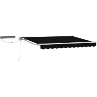vidaXL Store électrique rétractable noir et blanc 3,5 x 2,5 m