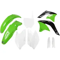 Ufo PLAST Kit d'habillage Pour modèles Kawasaki A OEM, vert, blanc