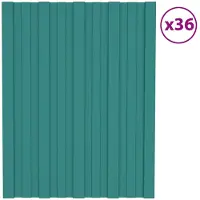 vidaXL : Panneau de toit, 36 pièces, vert, 60 x 45 cm, acier galvanisé