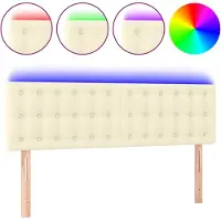 vidaXL Tête de lit LED Crème 144x5x78/88 cm Similicuir