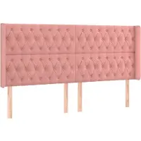 vidaXL Tête de lit avec oreilles rose 183x16x118/128 cm velours