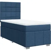 vidaXL Lit boxspring avec matelas bleu 100x200 cm Tissu