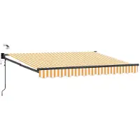 vidaXL Store électrique rétractable orange et blanc 3,5 x 2,5 m