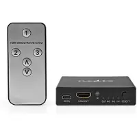 Nedis Commutateur Hdmi 3 Ports 3xhdmi Entrée Vers 1xhdmi Sortie 8k Télécommande Aluminium 60hz