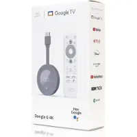Homatics Dongle G 4K Google TV Mediaplayer Stick Gris (UHD 4K, WiFi 5, LAN, télécommande vocale)