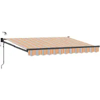 vidaXL Store électrique rétractable bleu et orange 3,5 x 2,5 m