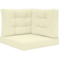 vidaXL Coussin de canapé d'extérieur 3 pcs Crème Polyester