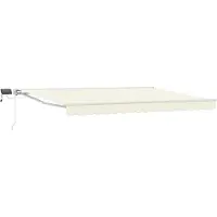 vidaXL Cadre de store manuel avec LEDs Crème 4 × 3,5 m