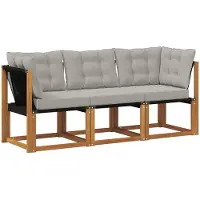 vidaXL : 3 pièces de mobilier d'extérieur, canapé central et canapé d'angle, couleur naturelle