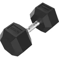 Tunturi Platinum Hexa Haltère - Caoutchouc - 1x 25kg - Noir