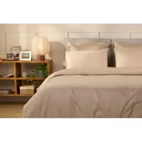Emma Housse de Couette Satin de Coton 140x200 - Beige