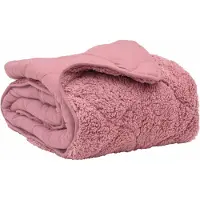 vidaXL Couette d'hiver rose 140 x 220 cm en microfibre et polaire Teddy