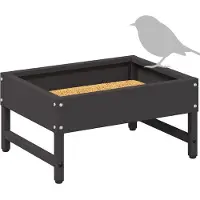 vidaXL Nourrisseur pour oiseaux Noir 80 x 28 x 13.5 cm
