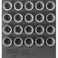Bgs Garniture pour servante d'atelier 1/6 : Jeu d'outils pour serrures de jantes pour Volvo 20 pièces - 9653