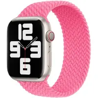 Apple Bracelet Solo tressé Watch | 44/45/46/49 mm - Taille 4 - Flamingo
