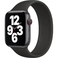 Apple Bracelet Boucle unique en Silicone pour Watch | 44/45/46/49 mm - Taille 8 - Noir