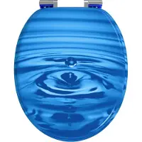 vidaXL Abattant de WC à fermeture douce « Goutte bleue » 44 x 38 cm, plateau en MDF