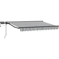 vidaXL Armature de store manuelle avec LED, anthracite et blanc, 3 x 2,5 m