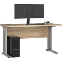 Akord Bureau D'ordinateur BM-135 en chêne Sonoma avec plateau en stratifié robuste et pieds en métal pour maison et bureau