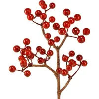 Viana Branches de baies rouges vives pour décoration de Noël, branches artificielles festives 30 cm – lot de 6, 6 pièces